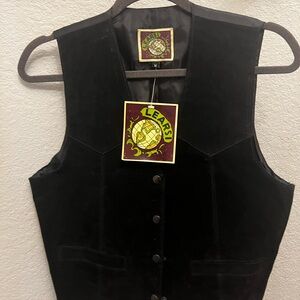 Vintage Learsi Black Suede Genuine Leather Vest